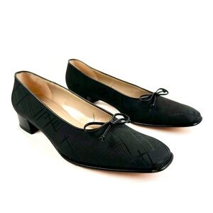 Salvatore Ferragamo Bettina Black Fabric Heels, size 9AAAA